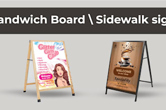 design outstanding sandwich board , sidewalk sign board, outdoor sign