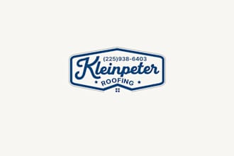 design unique kleinpeter roofing logo