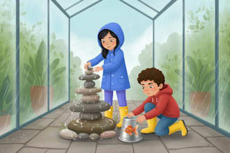 design children story book, child book illustration, picture book illustration