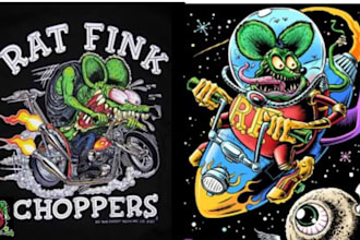 create rat fink illustration ed roth style hot rod cartoon kustom kulture art
