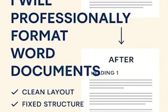 professionally format word documents, fix layout, and clean structure