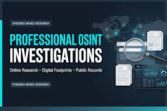 conduct professional osint investigations and online research