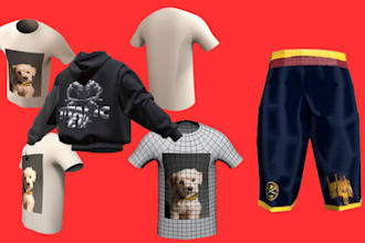 make any 3d garment, tshirt mockup, hoodie mockup, second life clothing, clo3d