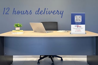 design minimal eye catching table top banner and yard sign