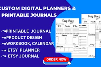 design etsy digital planner, etsy digital products hyperlinked planner, etsy SEO