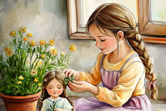 children book illustrations and children book cover