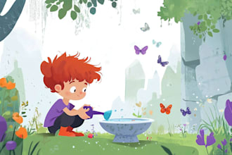 draw cute illustration for children book story