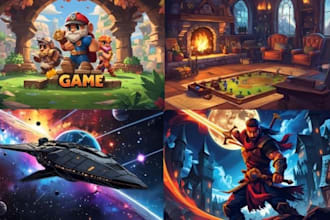 design an epic game banner, steam capsule or poster art