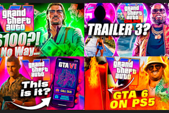 design epic gta 6 youtube gaming thumbnails