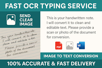 fast and accurate ocr conversion and manual typing from image to word