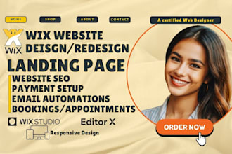 design professional wix landing page on wix editor wix studio wix website framer
