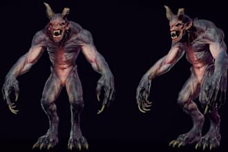3d fantasy character,demon, monster,humanoid realistic model,3dnsfw,avatar video