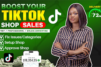 set up tiktok shop, instagram shop and facebook shop, or social media marketing