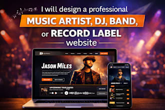 design professional music website, artist website, dj or record label website