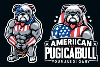 make a american pugabull mascot logo  for you with new concept