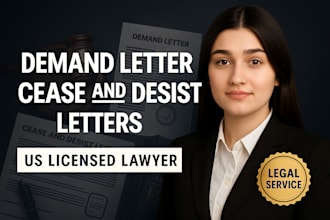 draft a demand letter or cease and desist letter as a US lawyer