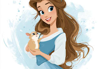 draw you a beautiful disney cartoon portrait