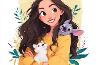 make a disney cartoon portrait art for you