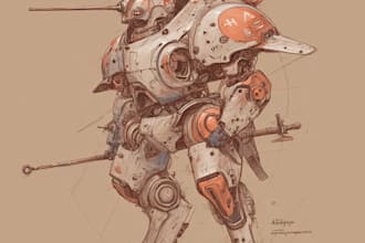 draw your mecha robot fanart or original in digital artwork