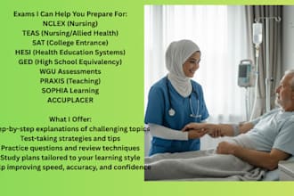 tutor you for nclex, teas, sat, hesi, ged, wgu, and more