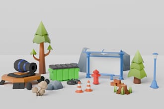 make low poly 3d assets
