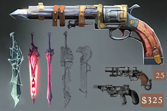 design weapons for your game in 2d style