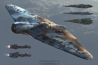 draw spaceship concept art or design a starship or sci fi vehicle