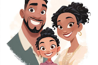draw your portrait in cartoon disney style
