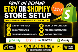 setup etsy print on demand store, etsy digital products, etsy seo, etsy pod
