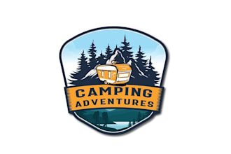 design awesome cal beach camping logo