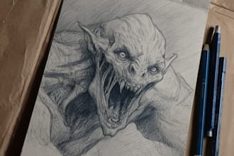 illustrate handmade horror monsters