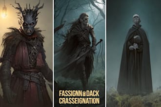 draw realistic fantasy horror character and concept art