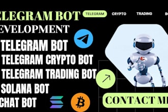 setup automated crypto telegram bot, solana volume bot, market maker bot