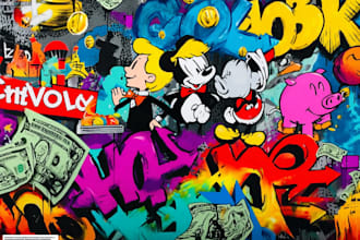 create unique street art graffiti collage