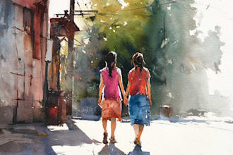 photo into a watercolor painting