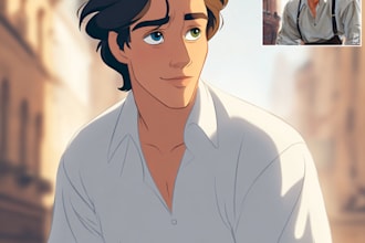 do a beautiful disney cartoon style portrait for you