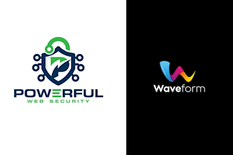 do unique internet security technology vector tech logo design