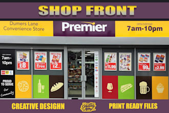 design unique shopfront or storefront window graphics