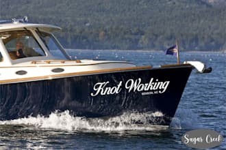design a unique boat logo with wave and ocean elements