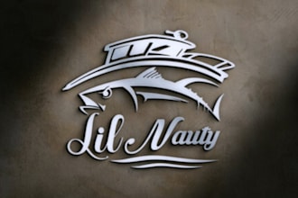 design a unique boat logo with wave and ocean elements