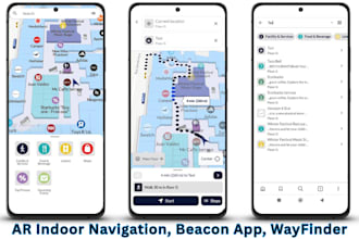 develop ar indoor navigation app, beacon app, way finder app, floor plan