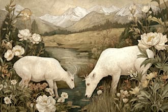 draw any floral, animal or botanical art illustration