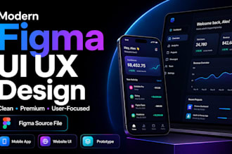design modern figma UI UX for mobile app and website