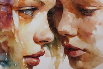 a watercolor house portrait or city space illustration