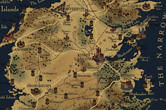 create fantasy map of a fictional world