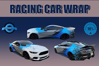 design modern racing car wrap,custom racing wrap, sports car