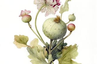 paint botanical illustration of flowers and plants for you