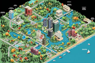 draw a unique vector or isometric map