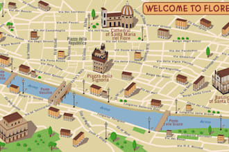 create map in 3d isometric style