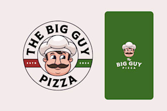 create a cartoon mascot logo with emblem for your business